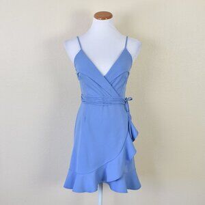 Lucy in the Sky Ruffle Dress in Pastel Blue - M